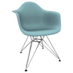 Vitra Eames DAR 43cm Armchair Ice Grey / Chrome